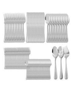 Gibson Home 87 Piece Stainless Steel Flatware and Serving Utensil Set in Silver